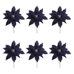 Christmas Artificial Blue Poinsettia Stems