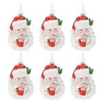Holiday Glass Ornaments with Santa Design