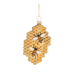 Bee and Honeycomb Glass Ornament Set of 12
