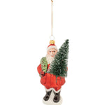 Glass Santa Christmas Ornaments for Holiday Decor