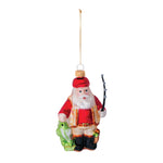 Glass Fishing Santa Holiday Tree Ornaments