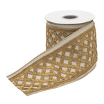Decorative Gold White Ribbon for Holiday and Wedding Crafts