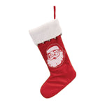 Red and White Santa Stocking with Jingle Bell Accents