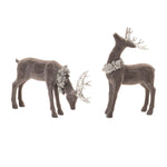 Modern Holiday Deer Resin Tabletop Decor in Gray Tones