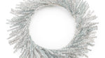 Faux pine tinsel wreath for mantel decor