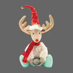 Whimsical Christmas Plush Reindeer – Indoor Mantel & Tabletop Accent