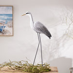 Coastal Heron Figurine – Black White Tabletop Decoration