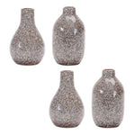 Rustic ceramic bottle vase set with compact silhouettes