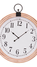 Large white face wall clock with black hands