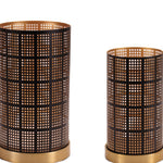 Modern Tabletop Candle Holders with Gold Interior