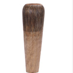 Rustic Carved Wooden Vase 18 Inch