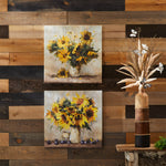 Square Sunflower Vase Canvas Wall Decor