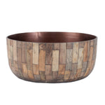 Round Mango Wood Planters with Metal Lining