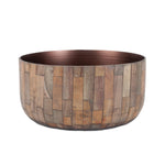 Decorative Wooden Plant Bowls Set of Two