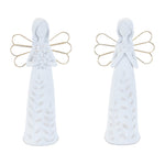 Indoor Angel Figurine Set – 9 Inches Height – Etched Design – by Melrose