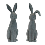 Rabbit Statue Set – Dark Gray – 16