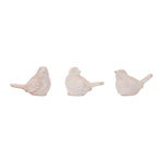 Beige Bird Figurine Set – Polyresin – 3.5