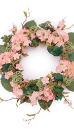 Floral wreath accent for mantel or interior door