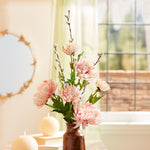 Pink mum spray for tabletop floral display