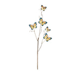 Artificial Yellow & Blue Butterfly Floral Sprays for Indoor Use