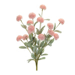 Decorative Faux Floral Bush – Mini Mum Pink Greenery – 18 Inches Set – Melrose