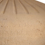 Table Lamp – Carved Terracotta Ceramic With Linen Shade – 23.5