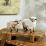 Sheep Home Accent Figurine Set of 6 4 and 4.5 in Height Faux Fur Finish by Melrose