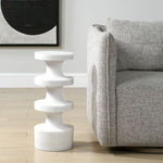 Man-made stone patio accent table