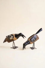 recycled metal crows