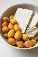 Rustic Yellow Wooden Lemons Decor Set