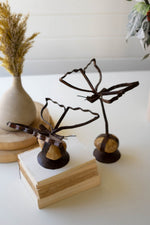Set of Two Sister Clara Butterflies on Caged Rock Base – 17