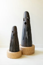 Set of two rustic iron ghost luminaries for Halloween décor