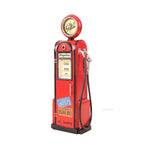 Vintage Gas Pump Clock Décor – 1:4 Scale Red Iron Replica – 21in Height