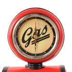 Collectible Gas Pump Clock – Retro Red Iron Display Model – 21in Height