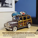 Iron 1947 Chevy Suburban – Display Truck w/ Roof Canoe – 1:14 Scale – 7in Height