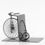 Vintage Bicycle Bookend – 1870 High Wheeler Iron Frame Decor, 8.5 inch