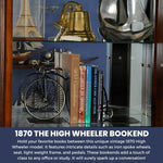 Antique Bicycle Bookend – 1870 High Wheeler Iron Frame Holder, 8.5 inch