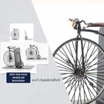 Industrial Bicycle Bookend – Iron Vintage High Wheeler Design, 8.5 inch