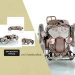 1924 Bugatti Type 35 – 4.25 Inch Height – Detailed Silver and Bronze Car Model