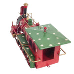 Red Christmas Train Model – Handmade Iron Holiday Centerpiece
