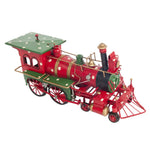 Red Metal Christmas Train Model – Handmade Holiday Collectible Display