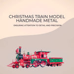 Vintage Red Train Model – Handmade Iron Christmas Table Display