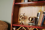 Bright Brass Armillary – Spinning Globe with Rings – 8-Inch Height