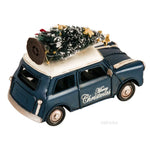 1960s Mini Cooper Christmas Model Set – Handmade Iron Holiday Car Decor – 4 Inch
