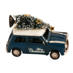 Handmade Mini Cooper Christmas Car Set – Vintage Iron Holiday Display – 4 Inch
