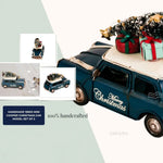 1960s Mini Cooper Holiday Car Models – Handmade Set of 2 – Festive Collectibles