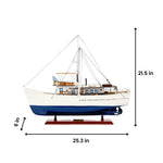 Dickie Walker Model Boat – Wooden Deck, Hull, and Accessories