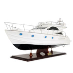Viking Sport Cruiser Wooden Model – Painted Antique White Boat – 19 Inch Height