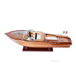 Aquarama Italian Speedboat Model – Wooden Riva Replica – 7 Inch Height