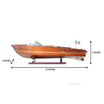 Wooden Aquarama Speedboat – Classic Italian Design – 7 Inch Tall